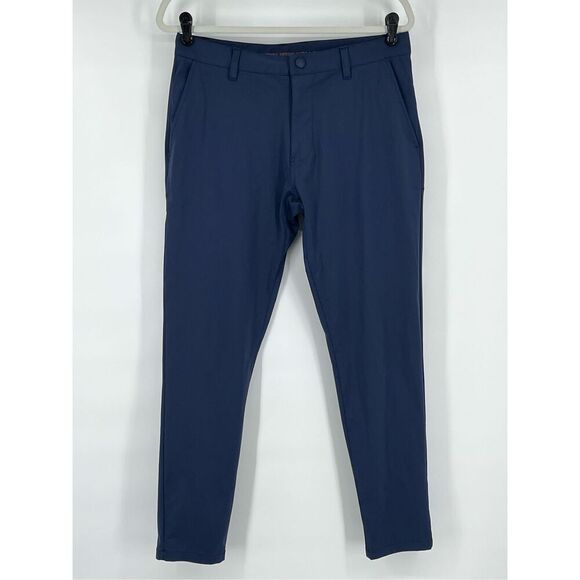 Rhone Commuter Pants Slim Mens 31X29 Khaki Chino Golf Casual Slim Stretch Navy - Picture 1 of 9